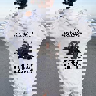 Frenchie Mum Dogへのラブフレンチブルドッグギフト レディース オーバーサイズ パーカー バックプリント - Kawaiitshirt