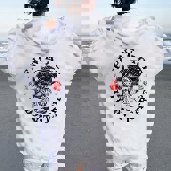 Fun Fact I Don't Care Skeleton Sarcastic On Back Women Oversized Hoodie Back Print | Mazezy