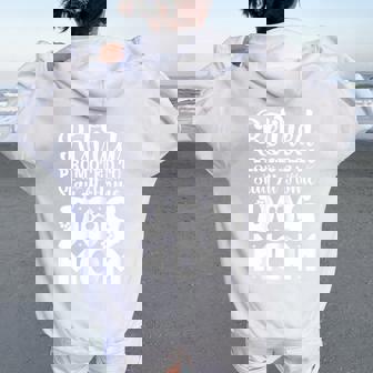 Retirement Retired Promoted To Stay At Home Dog Mom Women Oversized Hoodie Back Print | Mazezy