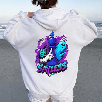 Retro Purple Grape 5 Team Matching Black Women Oversized Hoodie Back Print - Thegiftio UK