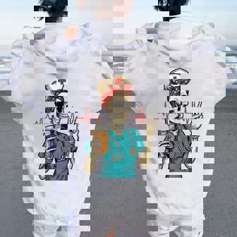 Skeleton Nurse Coffee Lover Halloween Women Oversized Hoodie Back Print - Thegiftio