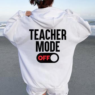 Teacher De Manga Corta Para Profesor Women Oversized Hoodie Back Print - Regaloses