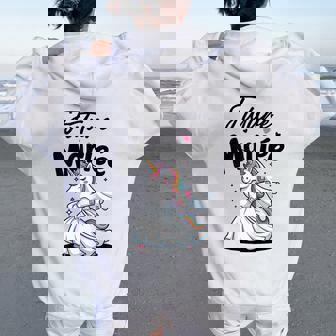 Future Mariée Evjf Humour Team Mariage Bride Licorne Sweat à capuche oversize pour femme avec imprimé dans le dos - Cadeauxyz