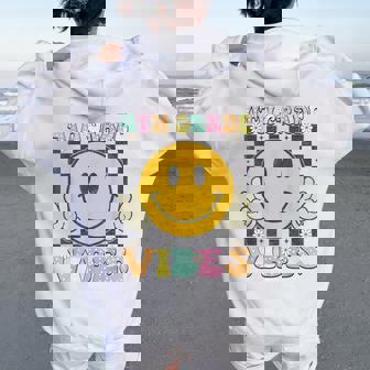 Girls 4Th Grade Vibes Smile Face Back To School Fourth Grade Women Oversized Hoodie Back Print - Thegiftio