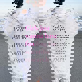 Girls Just Wanna Have Funding X Forcience Research レディース オーバーサイズ パーカー バックプリント - Kawaiitshirt