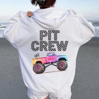 Girls Monster Truck Crew Squad Trucks Are My Jam Truck Lover Women Oversized Hoodie Back Print - Thegiftio