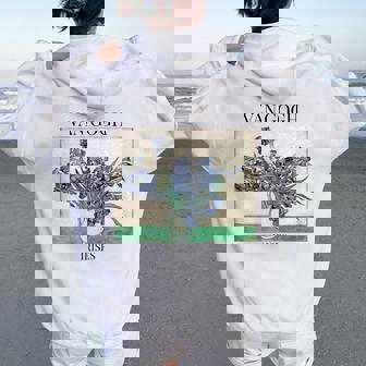 An Gogh Irises Pintura Arte Impresionistaincentan Gogh Women Oversized Hoodie Back Print - Regaloses