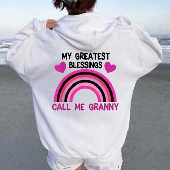 My Greatest Blessings Call Me Granny Rainbow Women Oversized Hoodie Back Print - Thegiftio UK