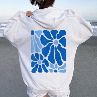 Grec Floral Boho Fleurs Drapeau Grèce Mignon Fille Grecque Sweat à capuche oversize pour femme avec imprimé dans le dos - Cadeauxyz
