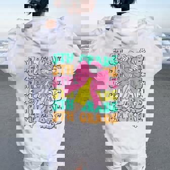 Groovy 5Th Grade Back To School First Day Of Fifth Grade Women Oversized Hoodie Back Print | Mazezy