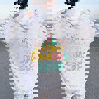 Happiest Grandma On Earth Cute For Grandma Mother's Day Women Oversized Hoodie Back Print - Thegiftio