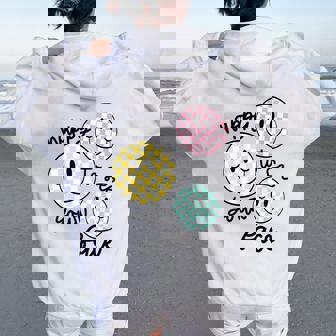 Happy To See Your Face Smile Face Teacher Back To School Women Oversized Hoodie Back Print | Mazezy