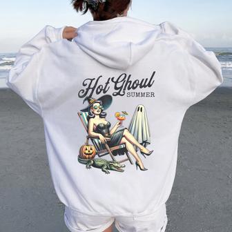 Hot Ghoul Summer Spooky Boo Beach Halloween Summerween Women Women Oversized Hoodie Back Print - Thegiftio UK