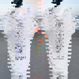 It Is Well With Myoul Christian 花柄 引用 クリスチャン 長袖tシャツ レディース オーバーサイズ パーカー バックプリント - Kawaiitshirt