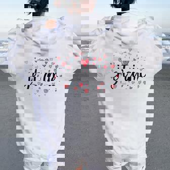 Je T'aime Romantique Coeurs Et Roses Sweat à capuche oversize pour femme avec imprimé dans le dos - Cadeauxyz