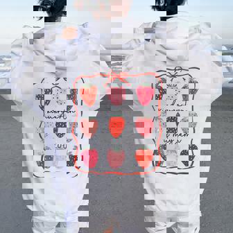 Kindergarten Is My Jam Strawberry First Day Of School Women Oversized Hoodie Back Print | Mazezy