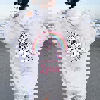 Lena Cadeau Prénom Personnalisé Fille Licorne Sweat à capuche oversize pour femme avec imprimé dans le dos - Cadeauxyz