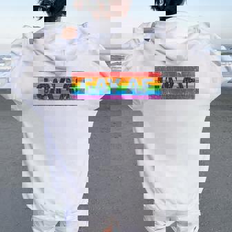 Lgbtq Gay Af Pride Lgbt Ally Rainbow Flag Retrointage レディース オーバーサイズ パーカー バックプリント - Kawaiitshirt