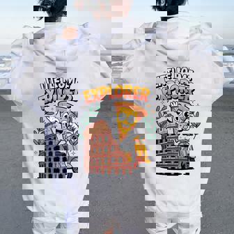 Little Explorer Roma Adventure Pizzacooter Recuerdo Para Niños Women Oversized Hoodie Back Print - Regaloses