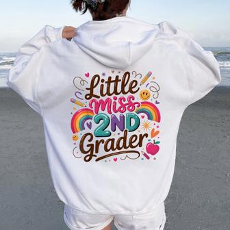 Little Miss 2Nd Grade First Day Of Second Grade Cute Girls Women Oversized Hoodie Back Print - Thegiftio UK