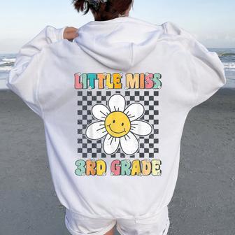 Little Miss 3Rd Grade Retro Groovy 3Rd Grade Back To School Women Oversized Hoodie Back Print - Thegiftio UK