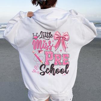 Little Miss Preschool Back To School First Day Of Prek Girl Women Oversized Hoodie Back Print - Thegiftio UK