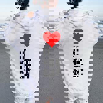 I Love Heart Red If Youay For アパレル レディース オーバーサイズ パーカー バックプリント - Kawaiitshirt