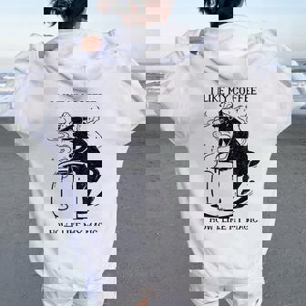 Magic Coffee Cat 面白い猫 レディース オーバーサイズ パーカー バックプリント - Kawaiitshirt