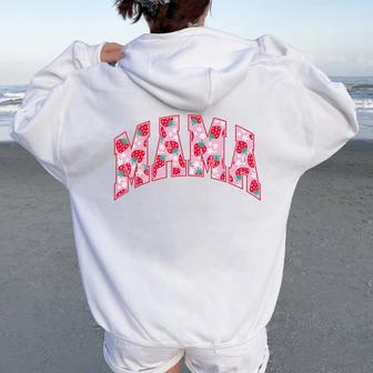 Mama Of The Berry First Birthday Strawberry Family Matching Women Oversized Hoodie Back Print - Thegiftio UK
