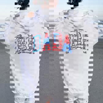 Mama Dada 4Th Of July American Family Matching Mom Dad Women Oversized Hoodie Back Print | Mazezy