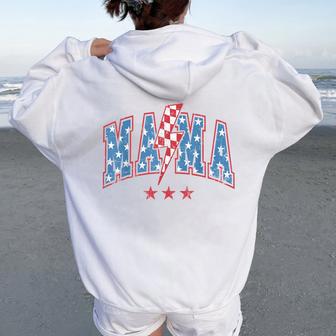 Mama Dada Mini 4Th Of July American Family Matching Women Oversized Hoodie Back Print - Thegiftio UK