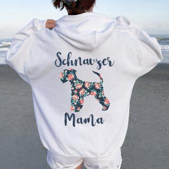 Miniature Schnauzer Mom Dog Mama Mother Day Women Oversized Hoodie Back Print - Thegiftio