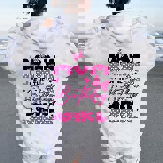 Mom Of The Birthday Girl Pink Family Birthday Girls Party Women Oversized Hoodie Back Print - Thegiftio