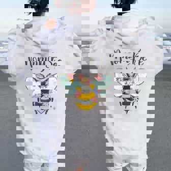 Mommy Bee Bumble Bee Mother's Day Mom Mama Grandma Women Oversized Hoodie Back Print | Mazezy