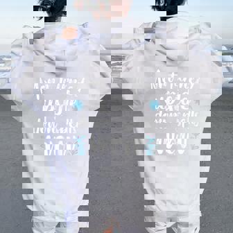 Mother's Day Mom Turned Upside Down Spells Wow Women Oversized Hoodie Back Print - Thegiftio