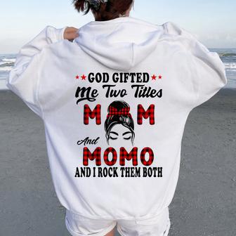 Momo Goded Me Two Titles Mom And Momo Women Oversized Hoodie Back Print - Thegiftio UK