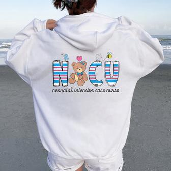Nicu Neonatal Intensive Care Nurse Nicu Nurses Day Women Oversized Hoodie Back Print - Thegiftio UK