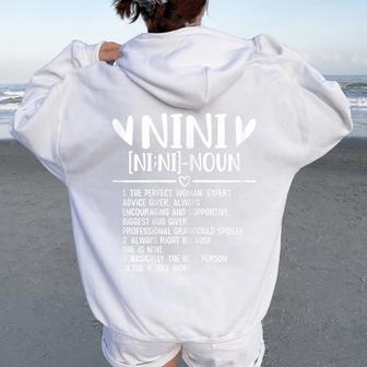 Nini From Grandchild Nini Definition Women Oversized Hoodie Back Print - Thegiftio UK