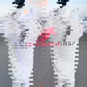 No Balance Girl スポーツとユーモアのための面白いパロディデザイン レディース オーバーサイズ パーカー バックプリント - Kawaiitshirt