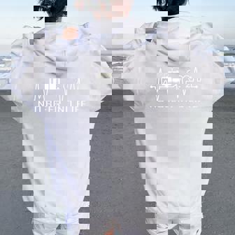 No Beer No Life ユーモラスなデザイン。ハートビートとビール。 長袖tシャツ レディース オーバーサイズ パーカー バックプリント - Kawaiitshirt