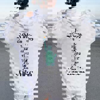 No Kings In America Flag Protest Save Democracy Women Oversized Hoodie Back Print | Mazezy