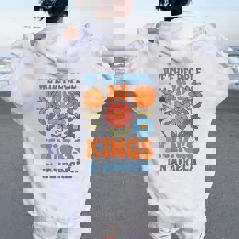 No Kings In America We The People Retro Boho Floral Lovers Women Oversized Hoodie Back Print | Mazezy