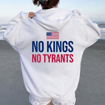No Kings No Tyrants Women Oversized Hoodie Back Print - Thegiftio UK