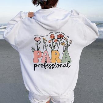 Paraprofessional Teacher Back To School First Day Of School Women Oversized Hoodie Back Print - Thegiftio UK