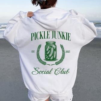 Pickle Lover Social Club Women Oversized Hoodie Back Print - Thegiftio UK