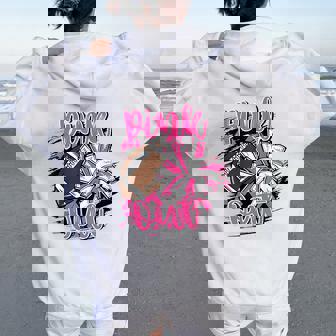 Pink Out Football Breast Cancer Awareness Cheer Mom Mama Women Oversized Hoodie Back Print - Thegiftio