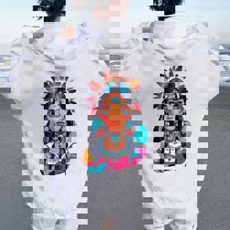 Plumes Colorées Costume D'indien Pour Fille Sweat à capuche oversize pour femme avec imprimé dans le dos - Cadeauxyz