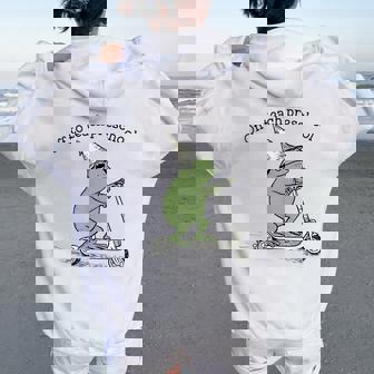 Pre K Grade Teacher Frog Back To School Preschool Women Oversized Hoodie Back Print - Thegiftio