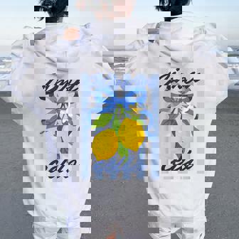 Preppy Coastal Grandma Italian Limoncello Cocktail Club Women Oversized Hoodie Back Print - Regaloses