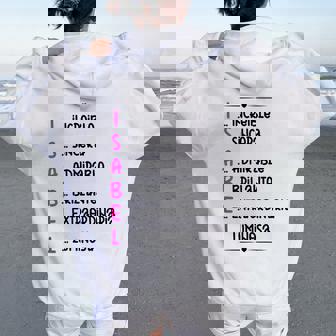 Regalo Personalizado Nombre Isabel Chica Women Oversized Hoodie Back Print - Regaloses